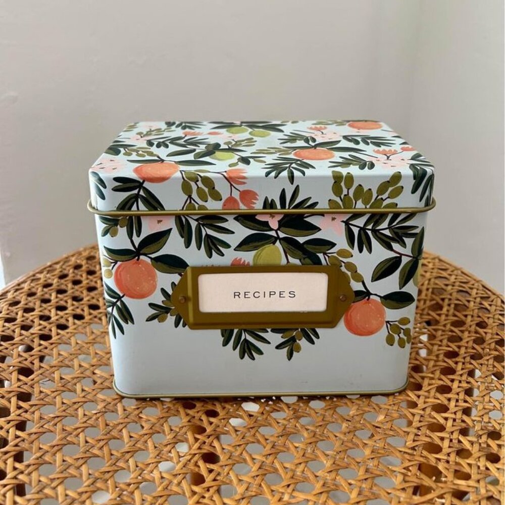 Rifle Paper Co Recipe Tin Box with Original Recipe Cards